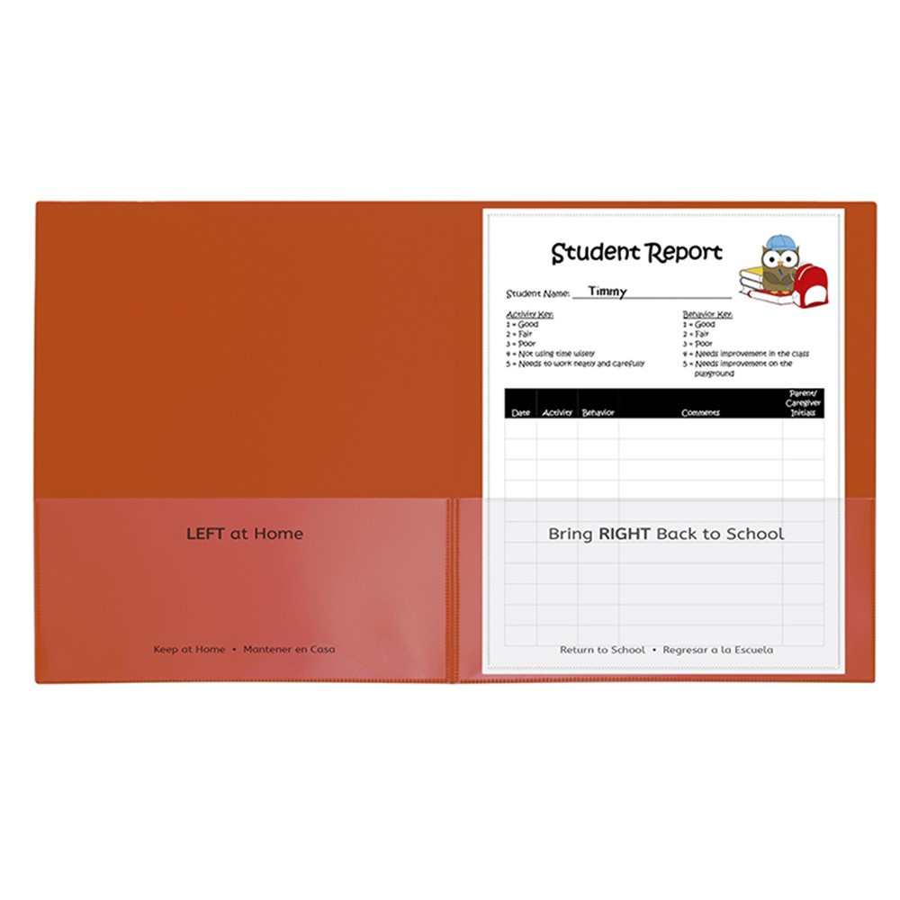 Classroom Connector School-To-Home Folders, Orange, Box of 25 - CLI32002 | C-Line Products Inc | Folders