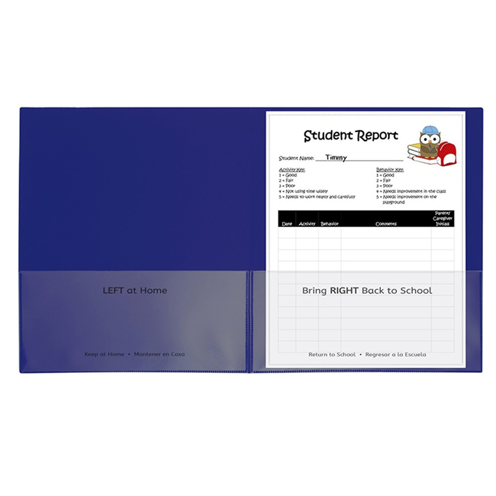 Classroom Connector School-To-Home Folders, Blue, Box of 25 - CLI32005 | C-Line Products Inc | Folders