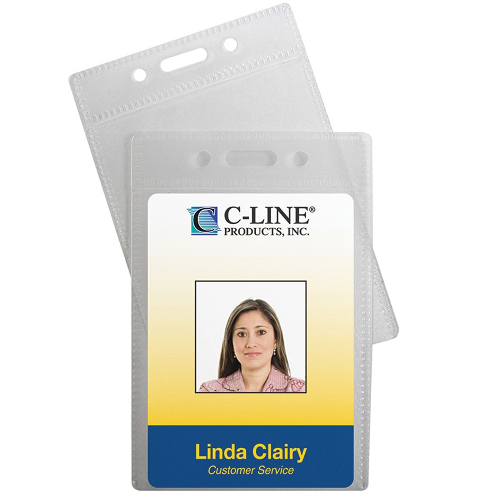 CLI89723 - C Line 12Pk Poly Vert Id Badge Holders in Accessories