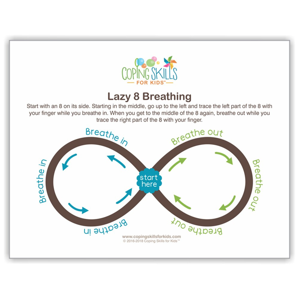 Lazy Eight Deep Breathing Poster, 11 x 17" - CSKOPLA11 | Coping Skills For Kids | Classroom Theme"