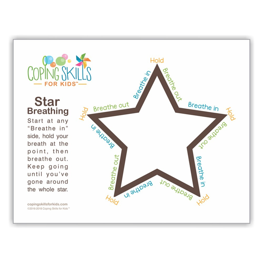 Star Deep Breathing Poster, 11 x 17" - CSKOPST11 | Coping Skills For Kids | Classroom Theme"