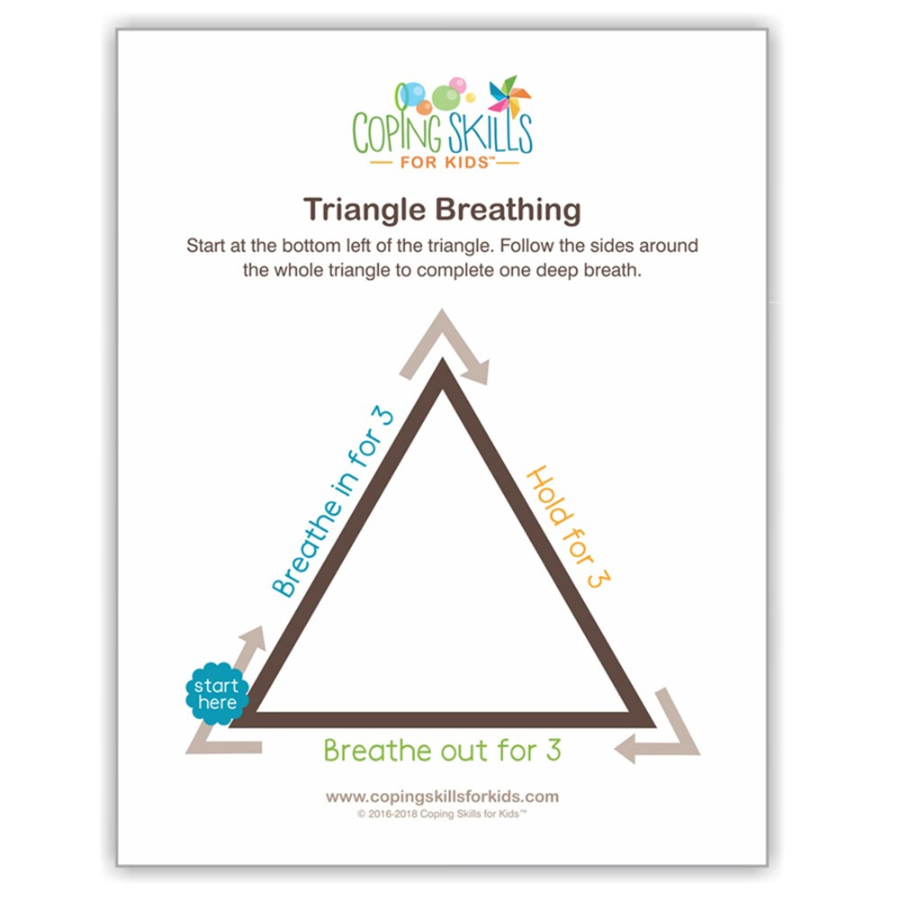 Triangle Deep Breathing Poster, 11 x 17" - CSKOPTR11 | Coping Skills For Kids | Classroom Theme"