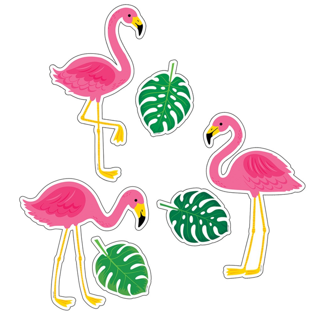 Palm Paradise Flamingo Fun 6" Designer Cut-Outs, Pack of 72 - CTP10225 | Creative Teaching Press