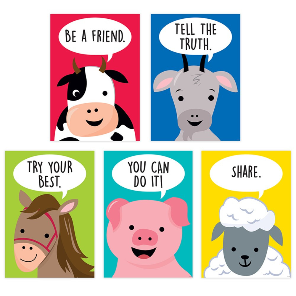 Farm Friends Inspire U 5-Poster Pack - CTP10266 | Creative Teaching Press | Classroom Theme
