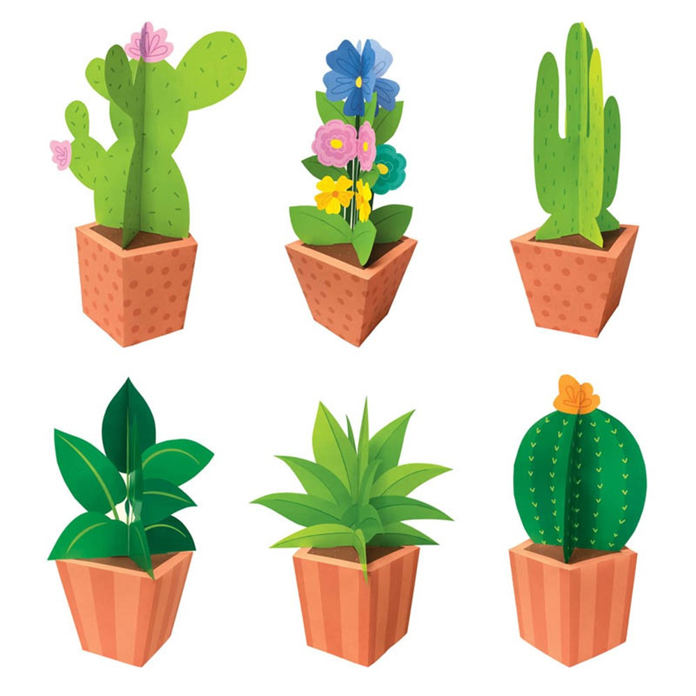 Positively Plants 3D POP! Potted Plants Bulletin Board Set - CTP104130 | Creative Teaching Press | Classroom Theme
