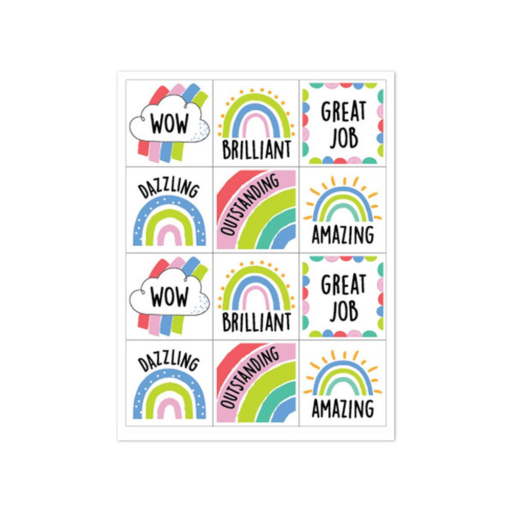 Rainbow Doodles Reward Stickers, Pack of 60 - CTP10437 | Creative Teaching Press | Stickers