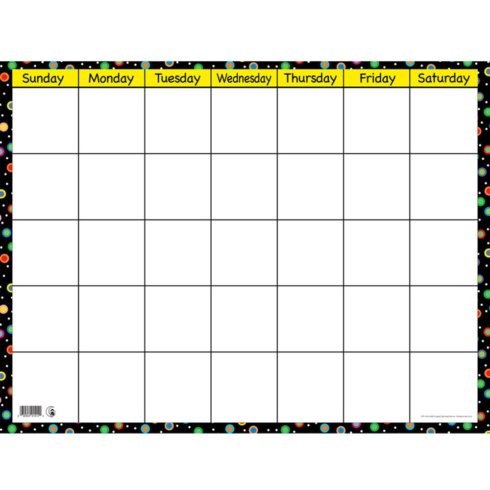 Poppin Patterns Small Calendar Chart CTP1514 Creative Teaching Press