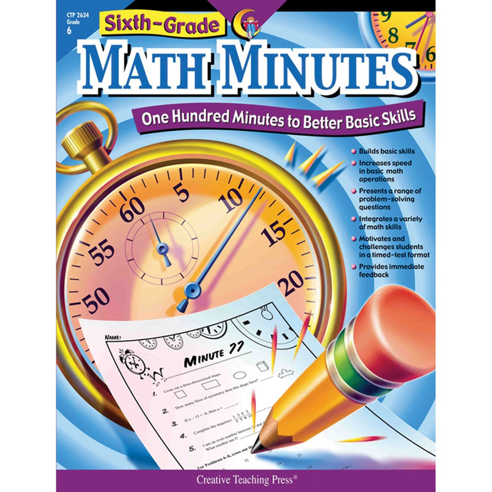 Creative Teaching Press Math Minutes Book, Grade 6 - CTP2634 | Creative