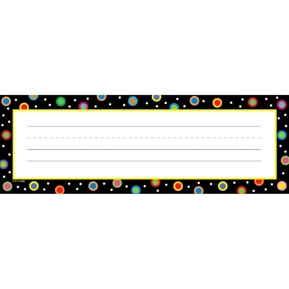 CTP4499 - Dots On Black Name Plates in Name Plates