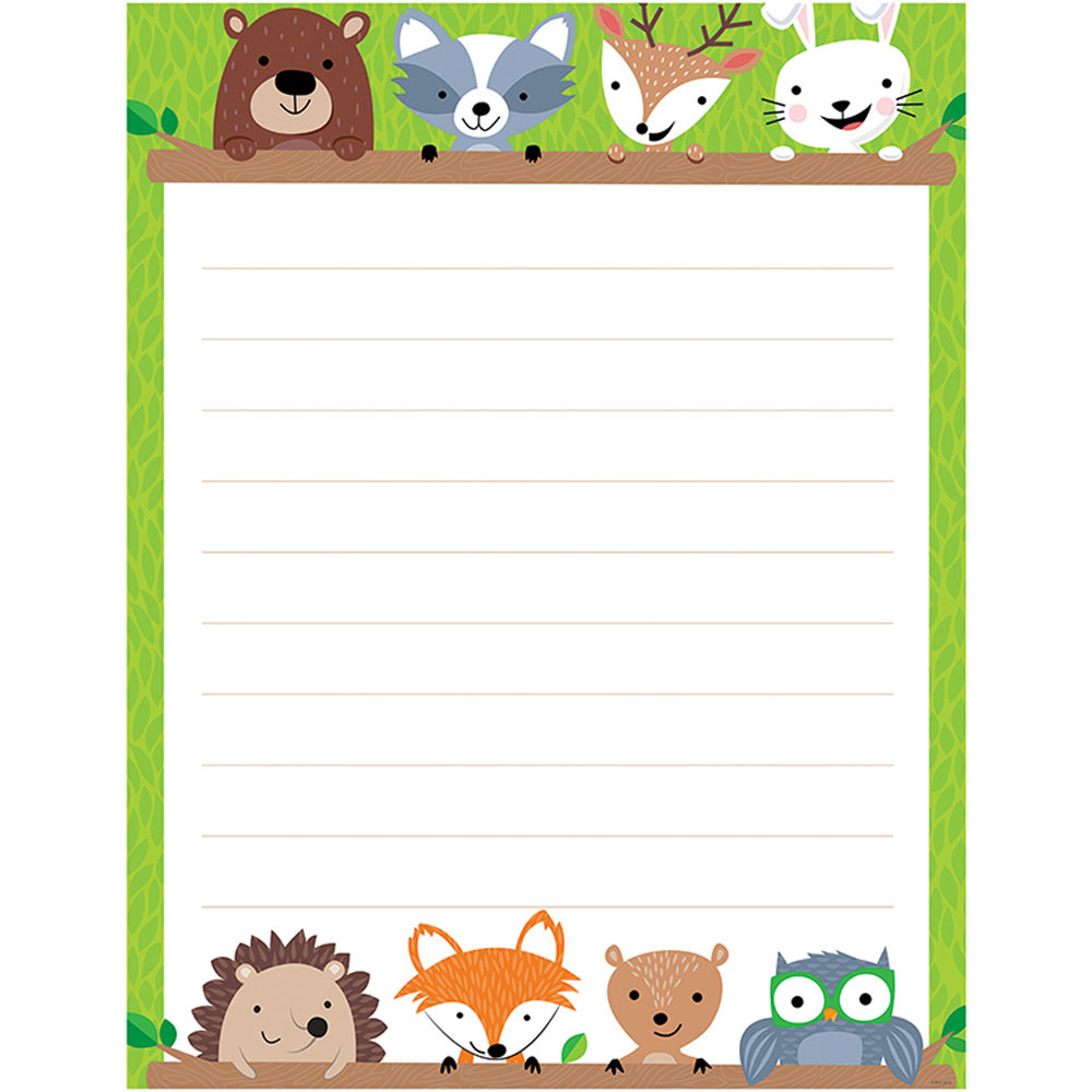 CTP5295 - Woodland Friends Blank Chart Lined in Classroom Theme
