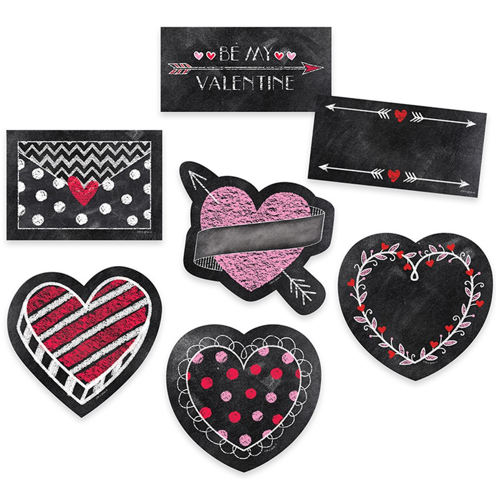 CTP6076 - 6In Chalk Hearts Designer Cut Outs in General