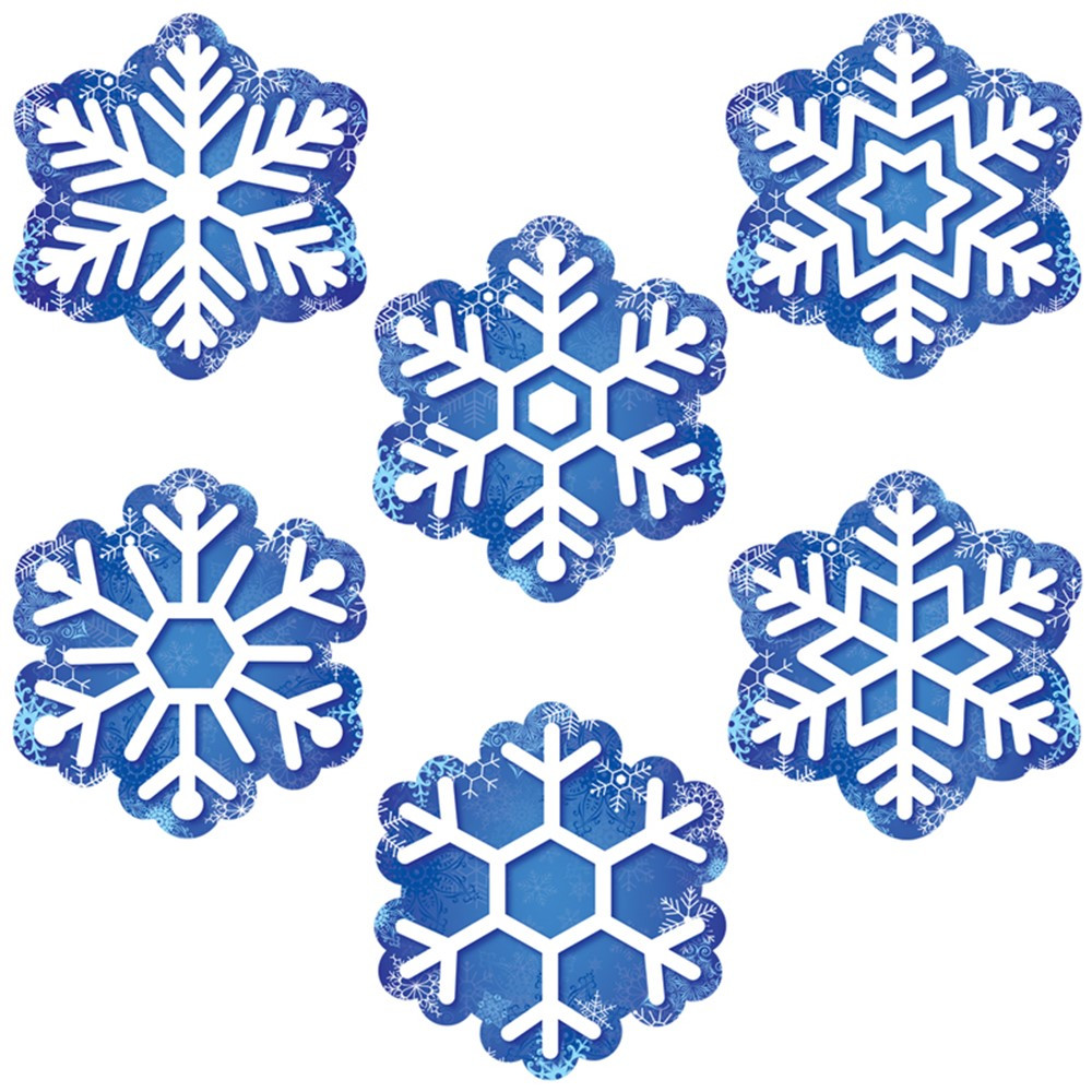 CTP6414 - Snowflakes 6In Designer Cut Outs Designer in Holiday/seasonal