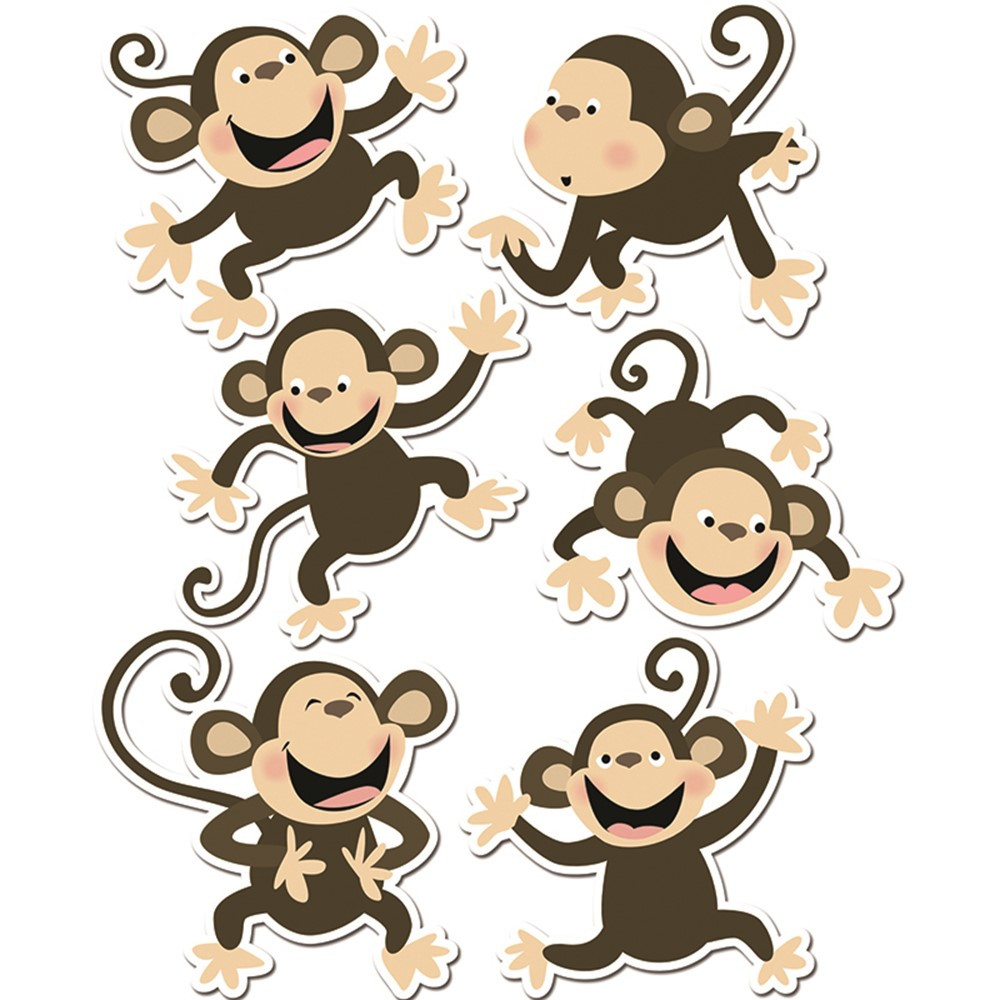 CTP6431 - Monkeys 6In Designer Cut Outs in Accents