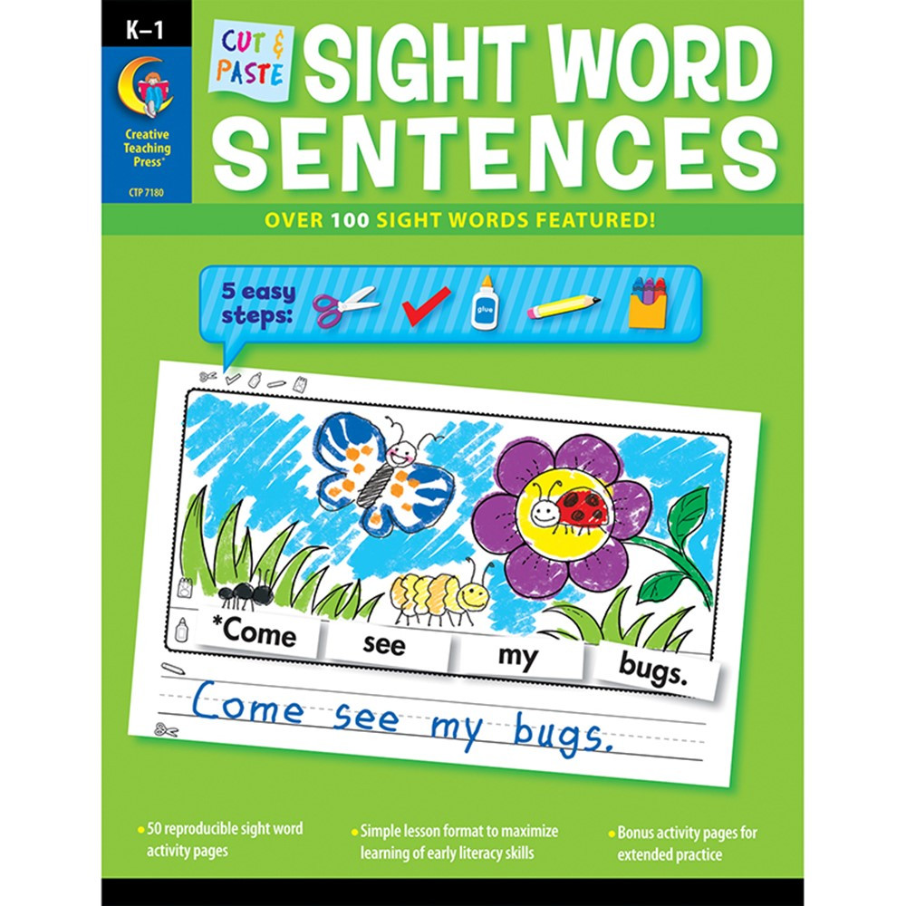 CTP7180 - Cut & Paste Sight Words Sentences in Sight Words