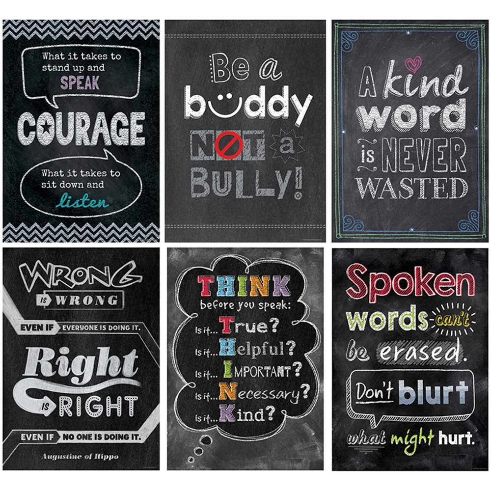 CTP7481 - Inspire U No Bullying Allowed 6 Pk Posters in Motivational