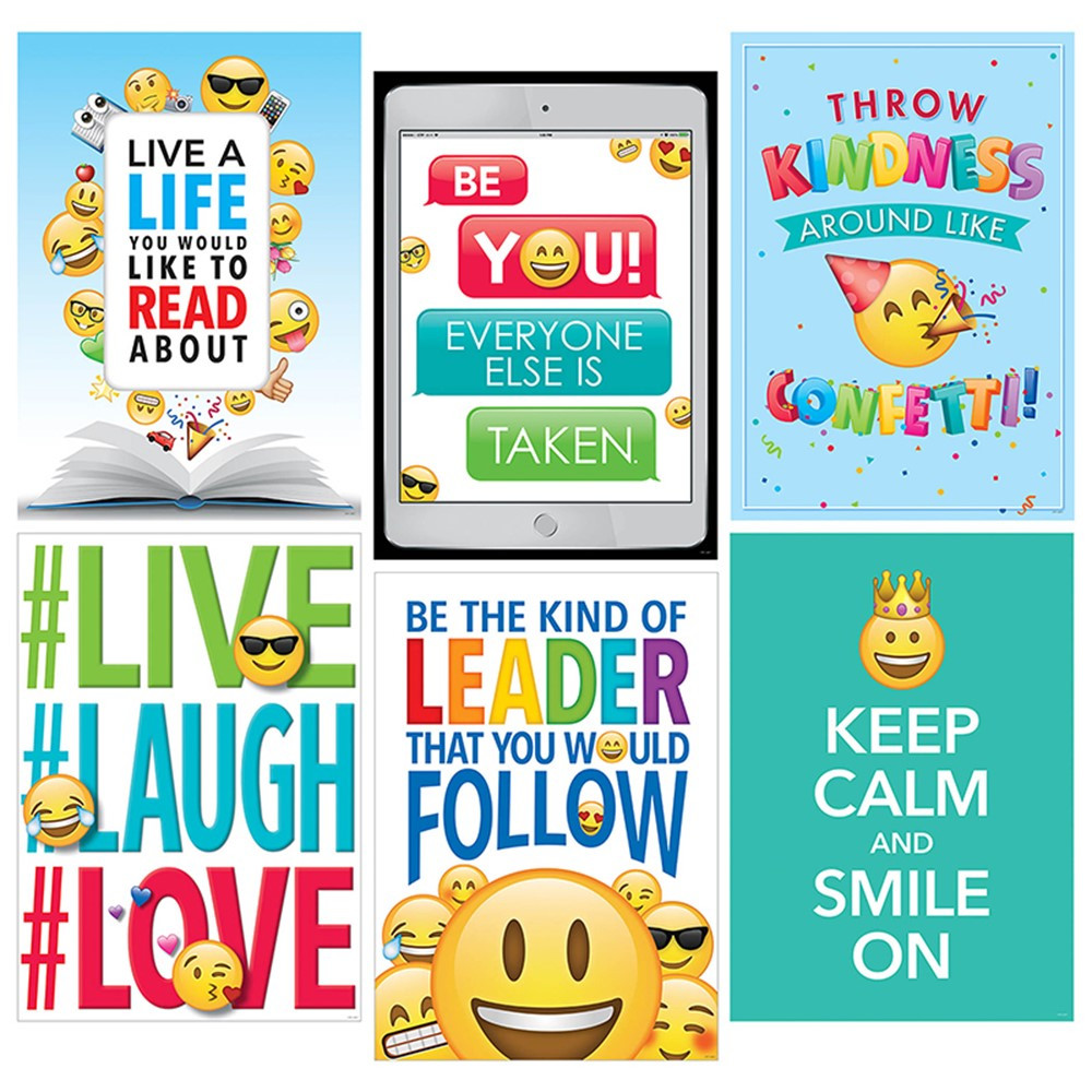 CTP8093 - Emoji Fun Inspire U 6 Pack Posters in Inspirational