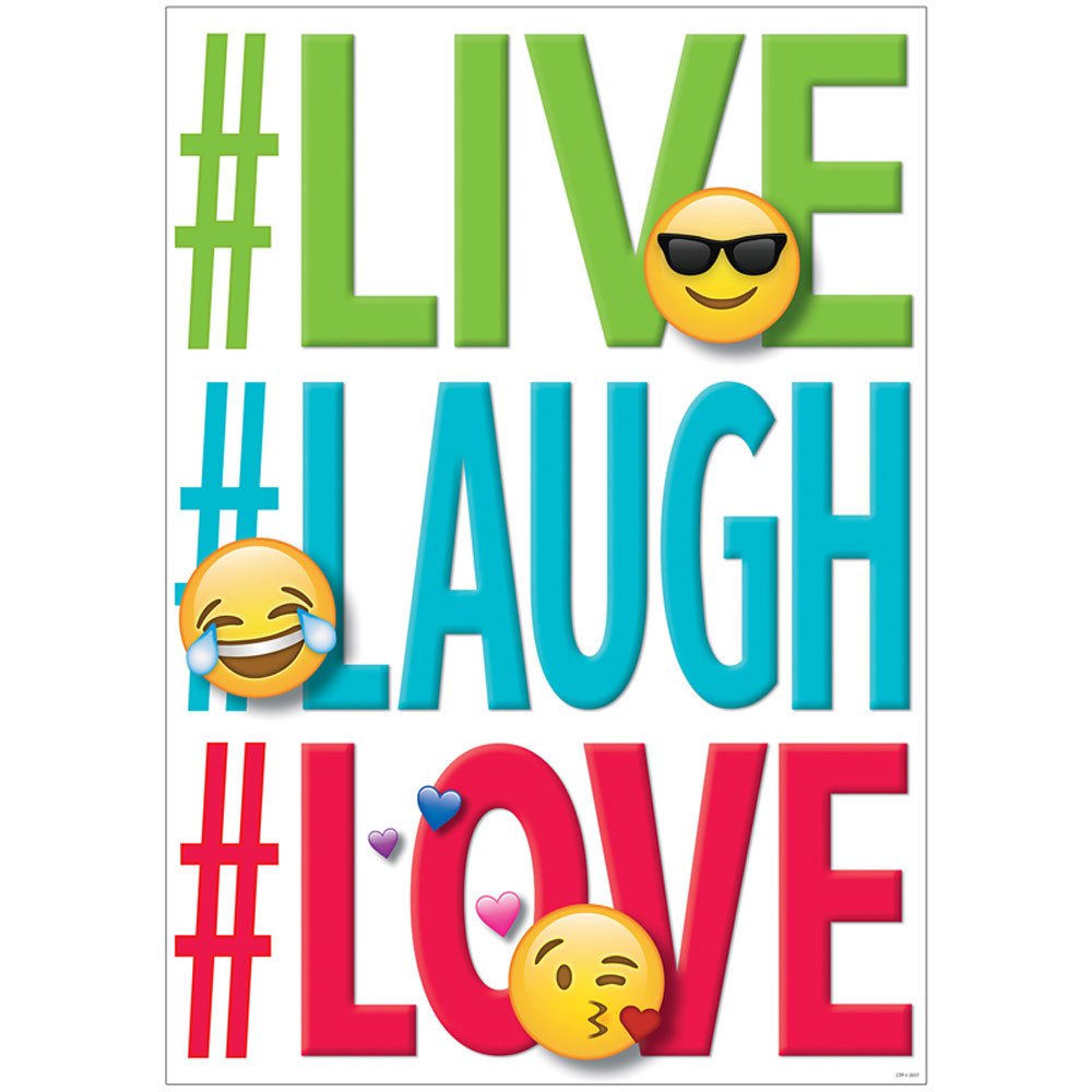 CTP8097 - Live Laugh Love Inspire U Poster Emoji Fun in Inspirational