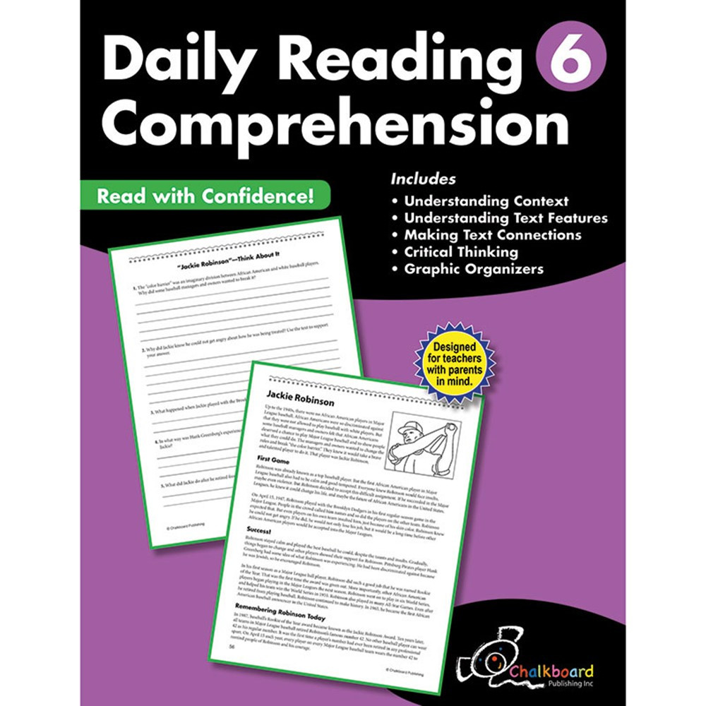 CTP8186 - Gr6 Reading Comprehension Workbook Daily in General