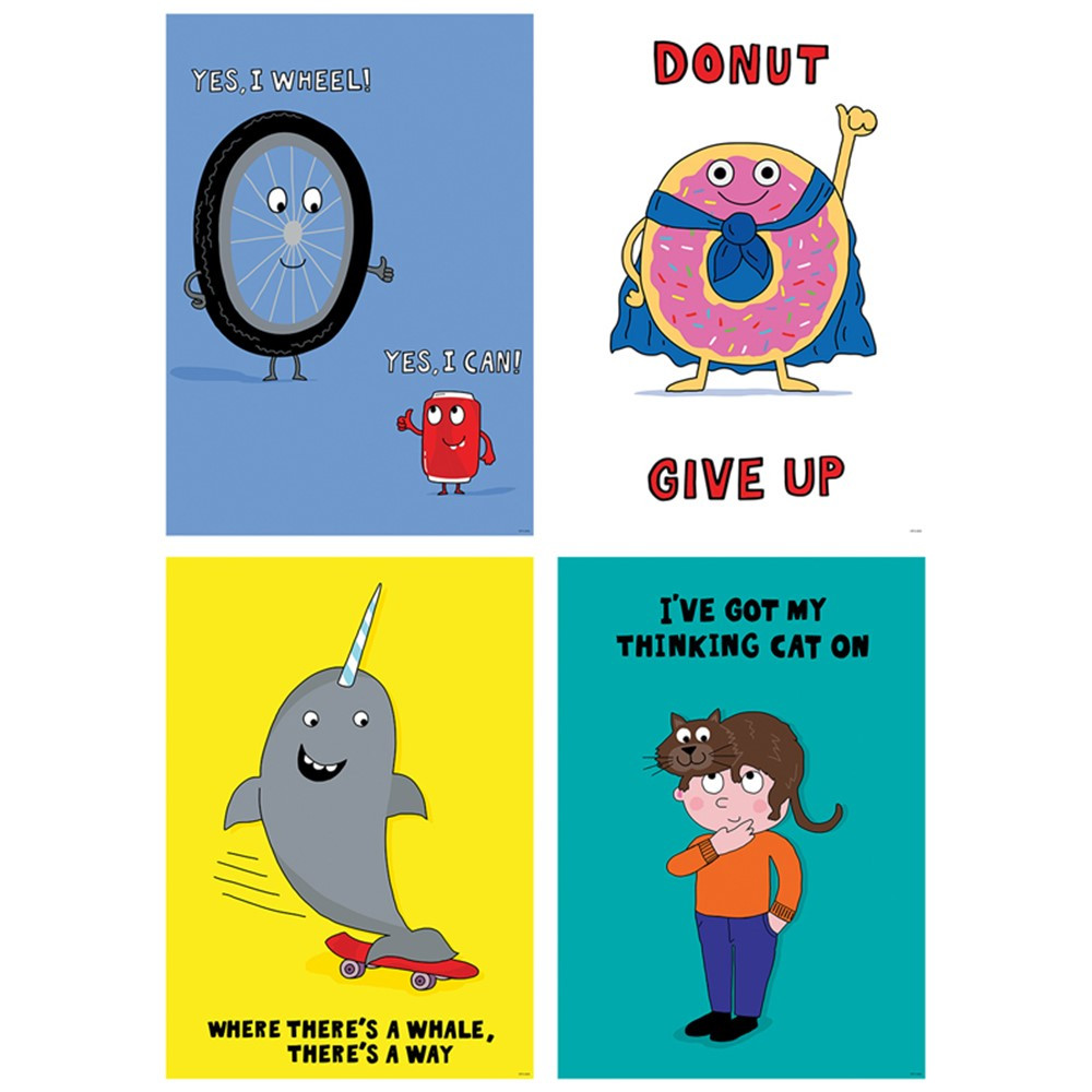 CTP8521 - So Much Pun Positive Poster 4 Pack Inspire U in Motivational