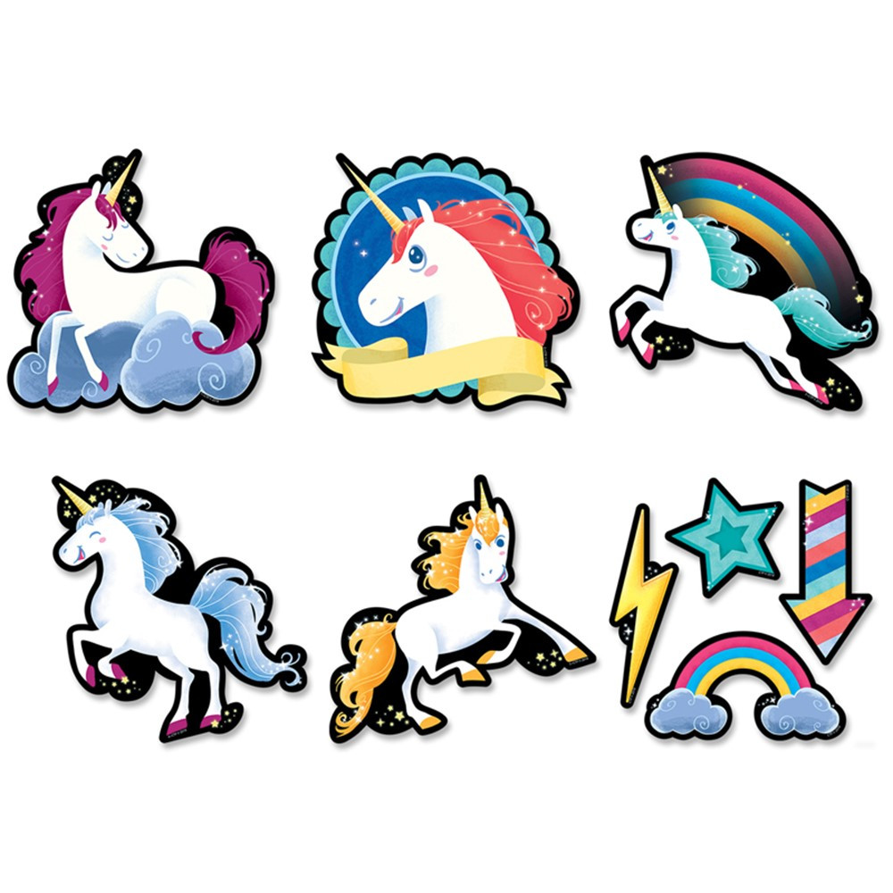 CTP8523 - Unicorns 6 Inch Designer Cut-Outs in Accents