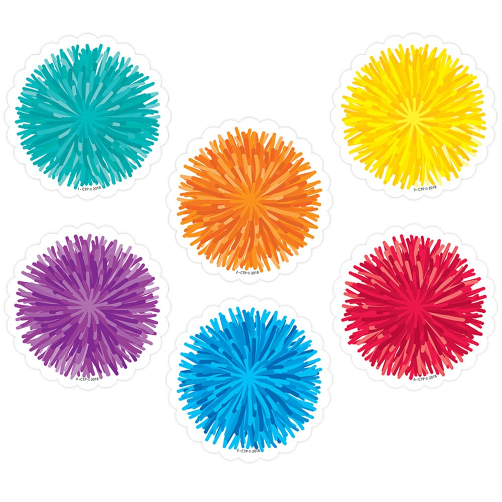 CTP8527 - Pom-Poms 3 Inch Designer Cut-Outs in Accents