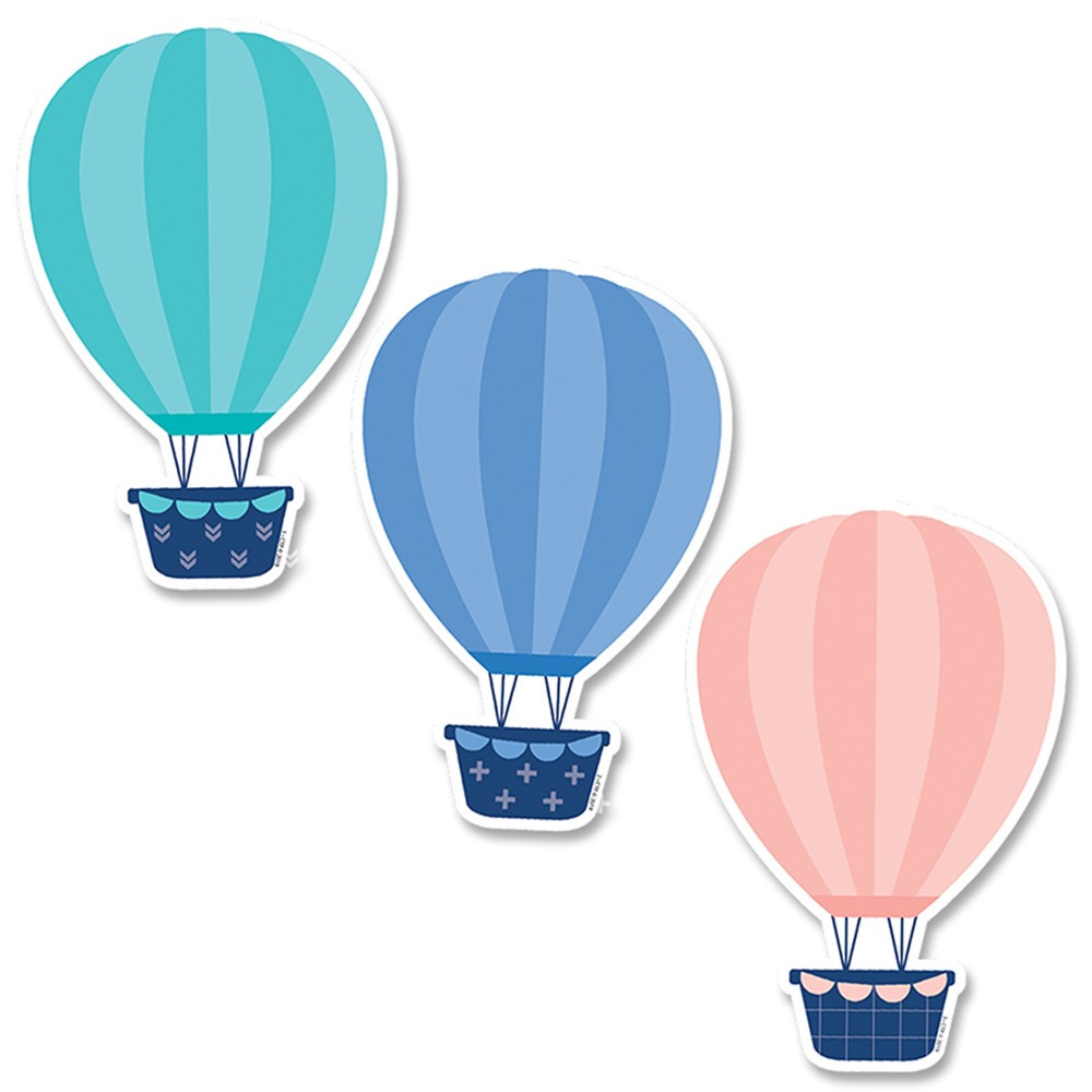 CTP8666 - 6In Designer Cut-Outs Hot Air Balloons Calm & Cool in Accents