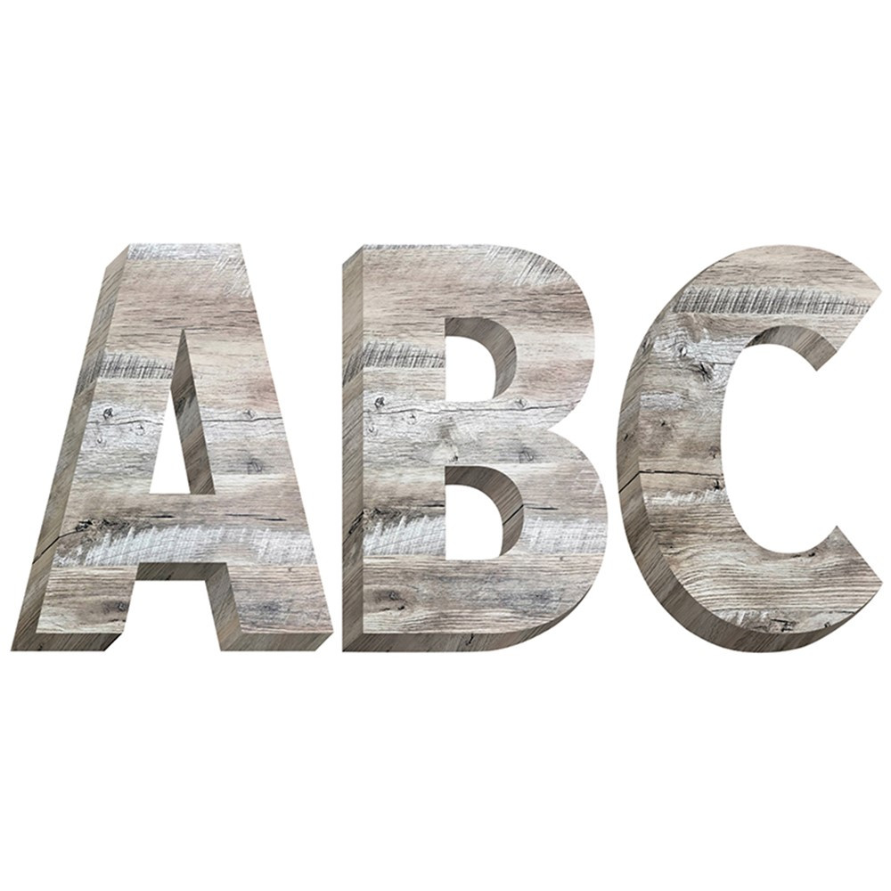 Rustic Wood 2" Uppercase Letter Stickers, 78 Pieces - CTP8752 | Creative Teaching Press
