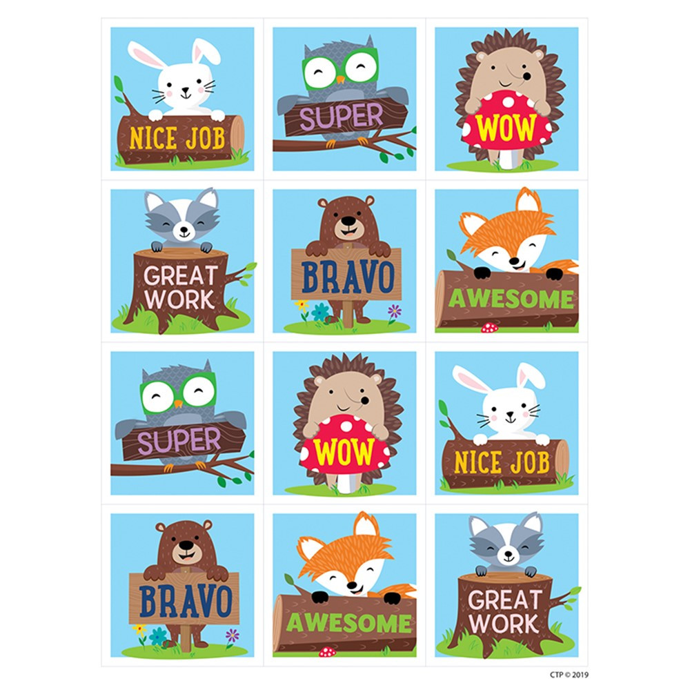 Woodland Friends Rewards Stickers, Pack of 60 - CTP8753 | Creative Teaching Press | Stickers
