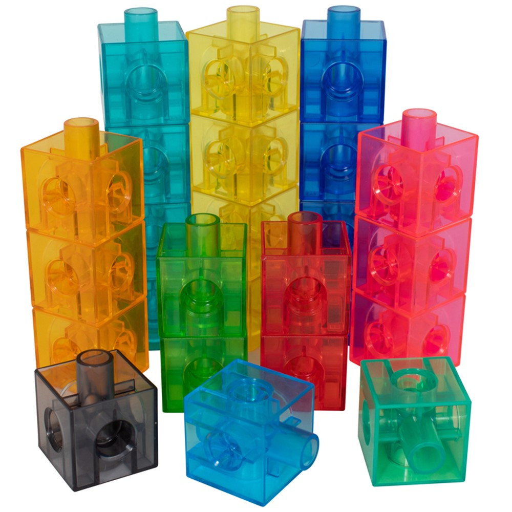 Translucent Linking Cubes - Construction Toy for Early Math - Set of 100 - 0.8 Inch - Light Table Toy - Elementary + Preschool Learning - CTU12024 | Learning Advantage | Unifix