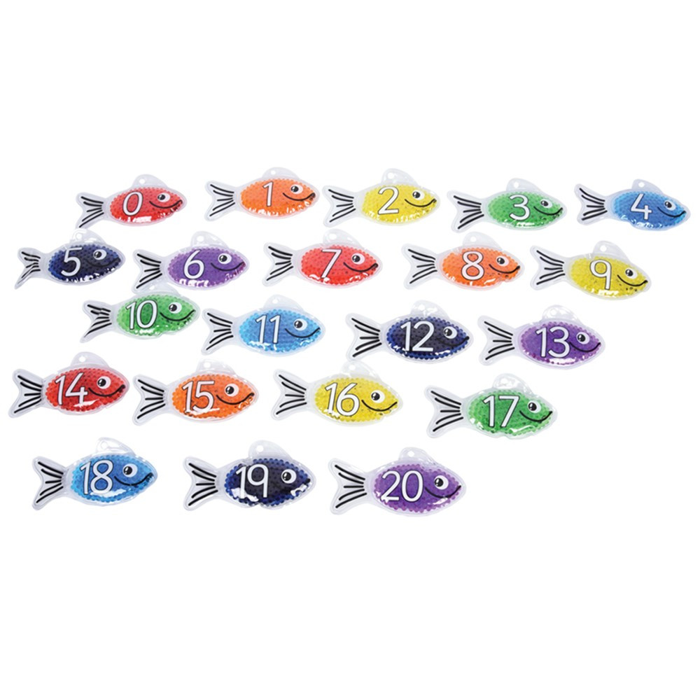Rainbow Gel Number Fish, Set of 21 - CTU57011 | Learning Advantage | Counting