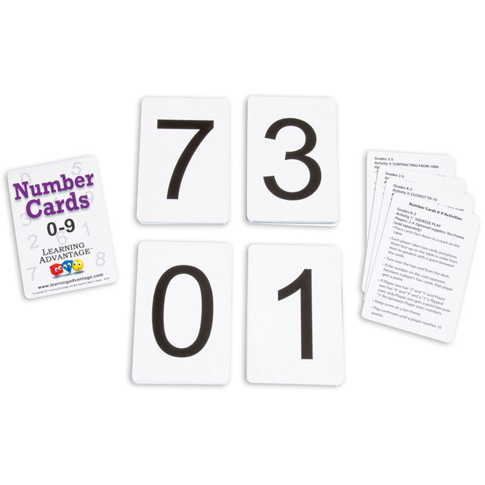 CTU7301 - Number Cards 0 Thru 9 Black in Flash Cards