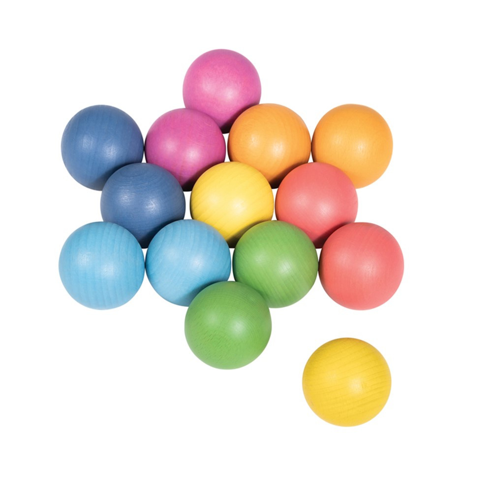 Rainbow Wooden Balls, 14-Piece Set - CTU73991, Learning Advantage