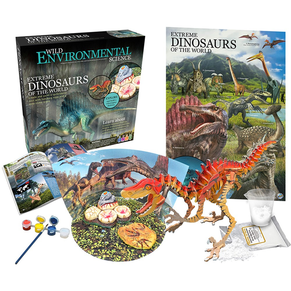 Extreme Dinosaurs of the World - For Ages 6+ - Create and Customize Models and Dioramas - Study the Most Extreme Dinosaurs - CTUWES952 | Learning Advantage | Earth Science