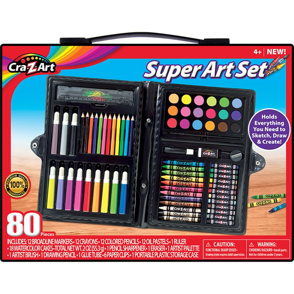 Creativity Tub, Crayons, Markers, Colored Pencils, Construction Paper, 80  Pieces