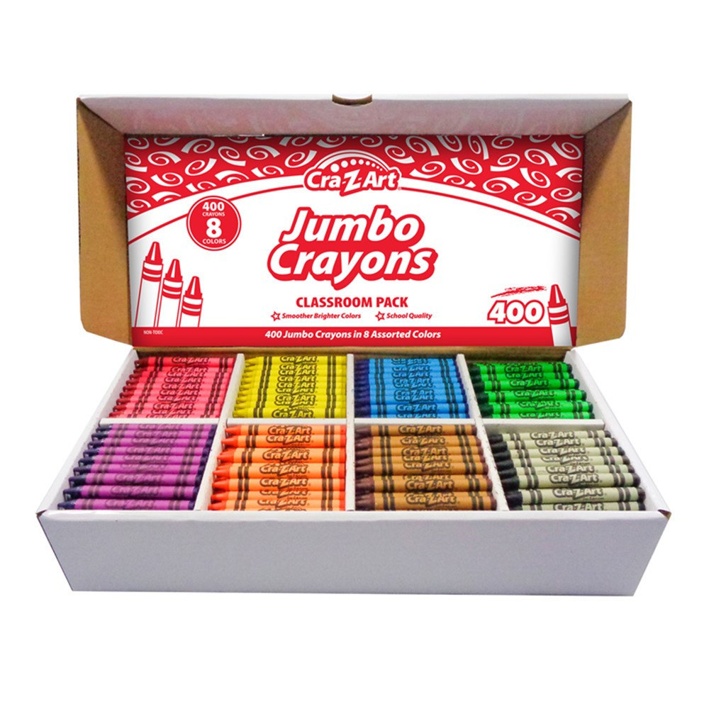 Jumbo Crayon Classroom Pack, 8 Color, Box of 400 - CZA740051 | Larose Industries Llc | Crayons