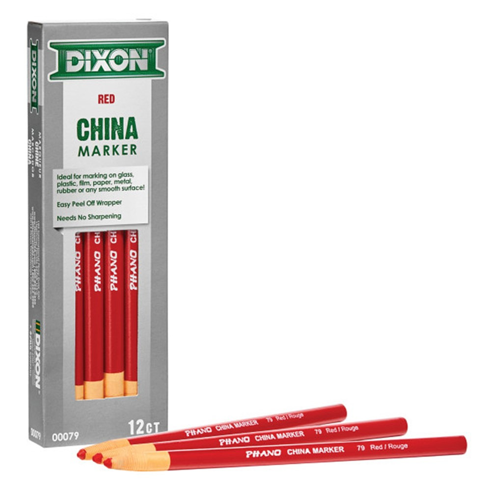Phano China Markers, Red, Pack of 12 - DIX00079 | Dixon Ticonderoga Company | Markers