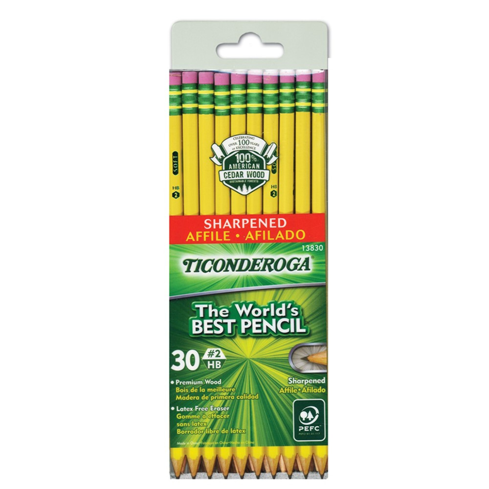 DIX13830 - Ticonderoga No 2 Pre Sharpened 30Pk in Pencils & Accessories