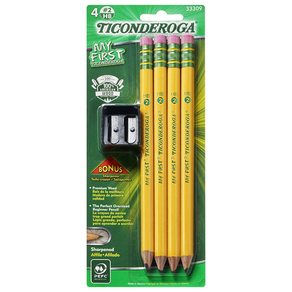 My First Pencils, Sharpened, Pack of 4 - DIX33309 | Dixon Ticonderoga Company | Pencils & Accessories
