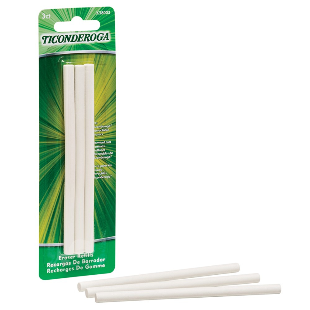 Retractable White Eraser Refill, 3 Count - DIX38003 | Dixon Ticonderoga Company | Erasers