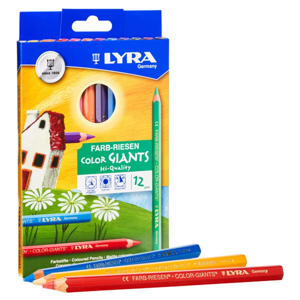 Prang Large Triangular Colored Pencils, Assorted, Set of 12