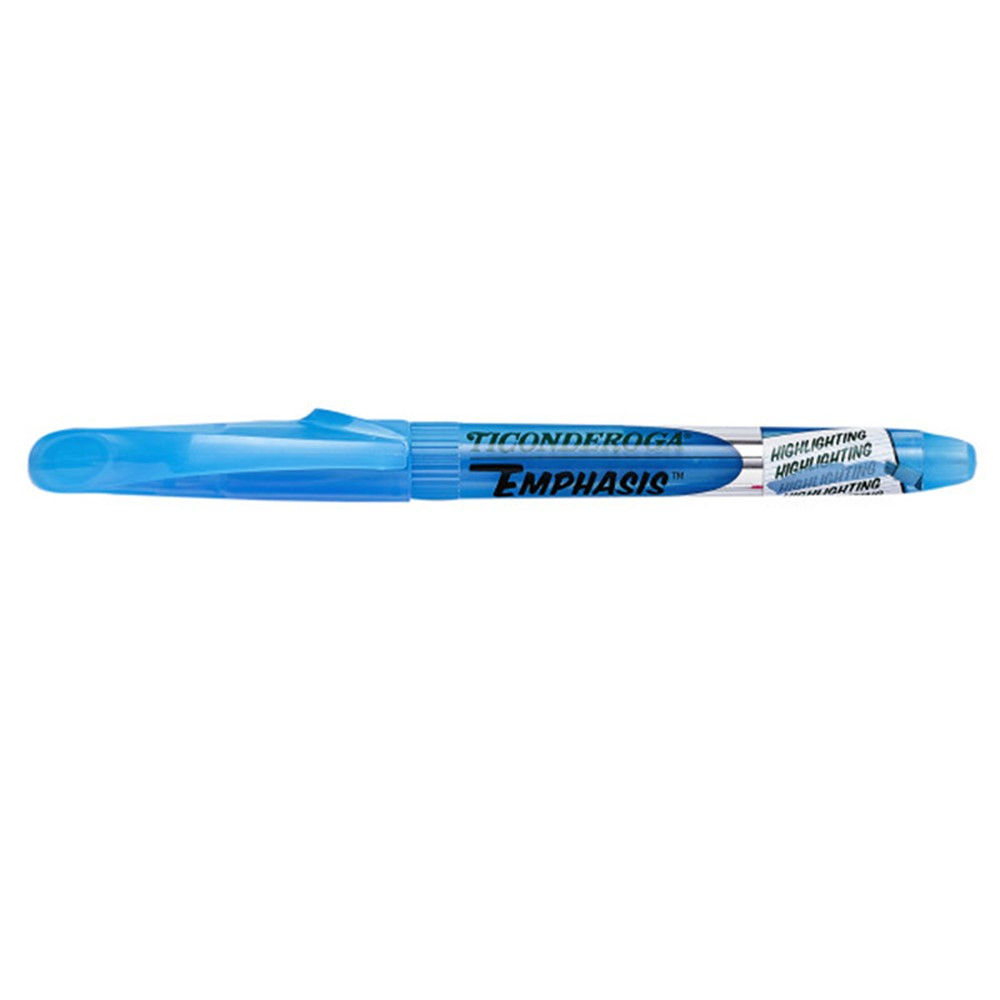 Emphasis Highlighters, Pocket Style, Chisel Tip, Blue, Pack of 12 - DIX48002 | Dixon Ticonderoga Company | Highlighters