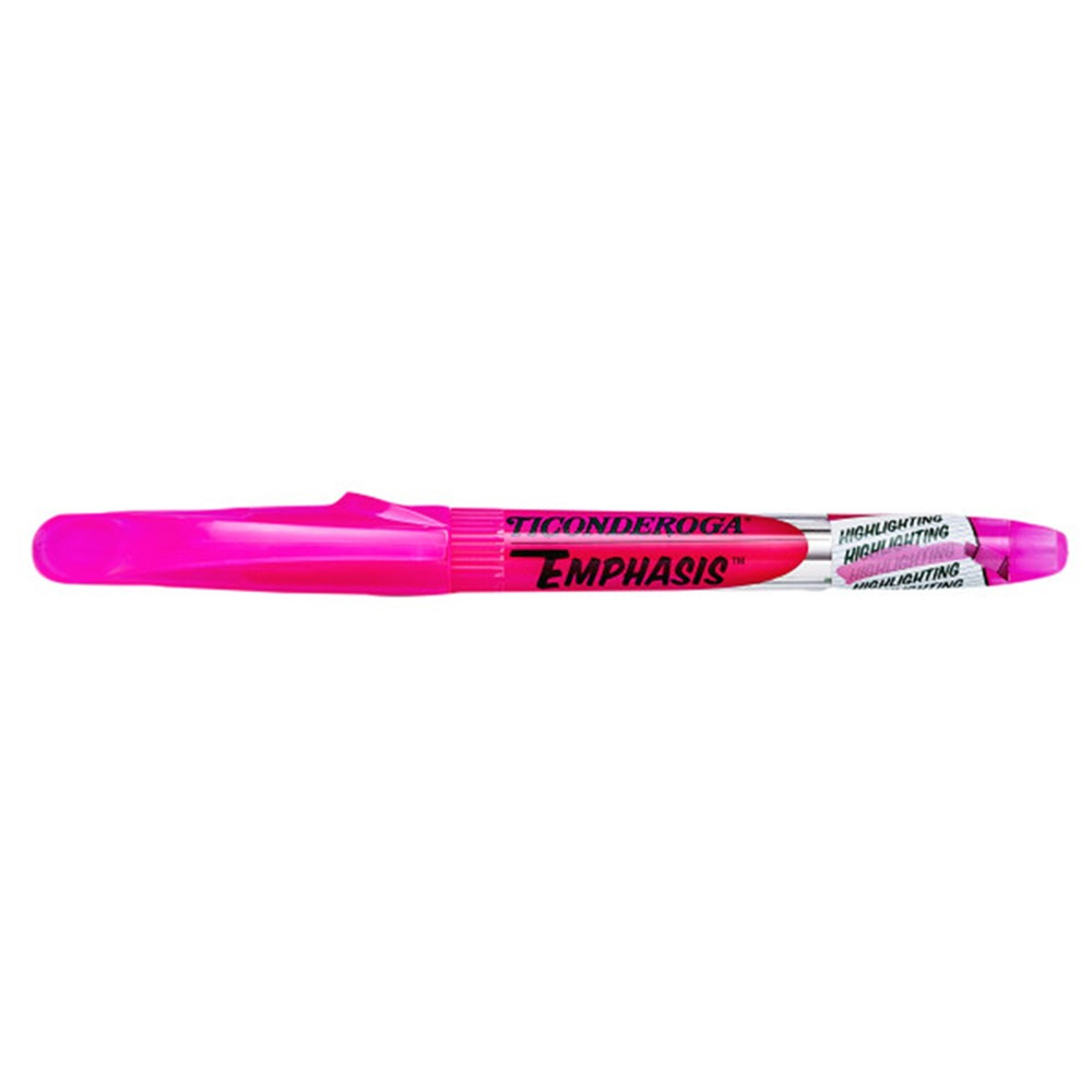 Emphasis Highlighters, Pocket Style, Chisel Tip, Pink, Pack of 12 - DIX48003 | Dixon Ticonderoga Company | Highlighters