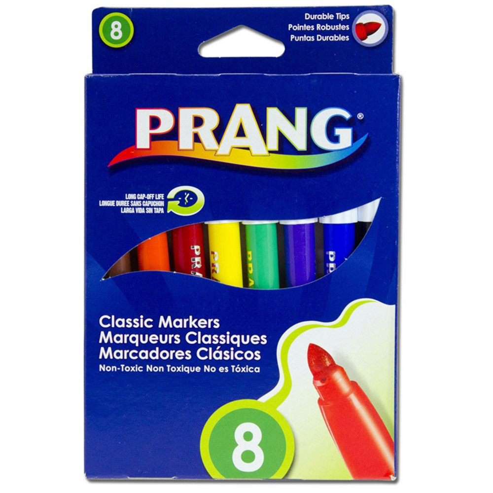 Prang Art Markers, Bullet Tip, 8 Classic Colors - DIX80128 | Dixon Ticonderoga Company | Markers