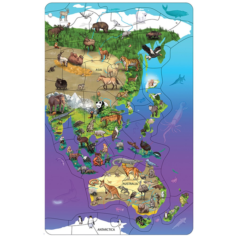 DO-734120 - Wildlife Map Puzzle Asia  Australia in Puzzles