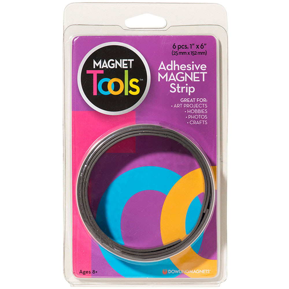 DO-735006 - Magnet Strips W Adhesive - 6Pc 1X6 in Adhesives