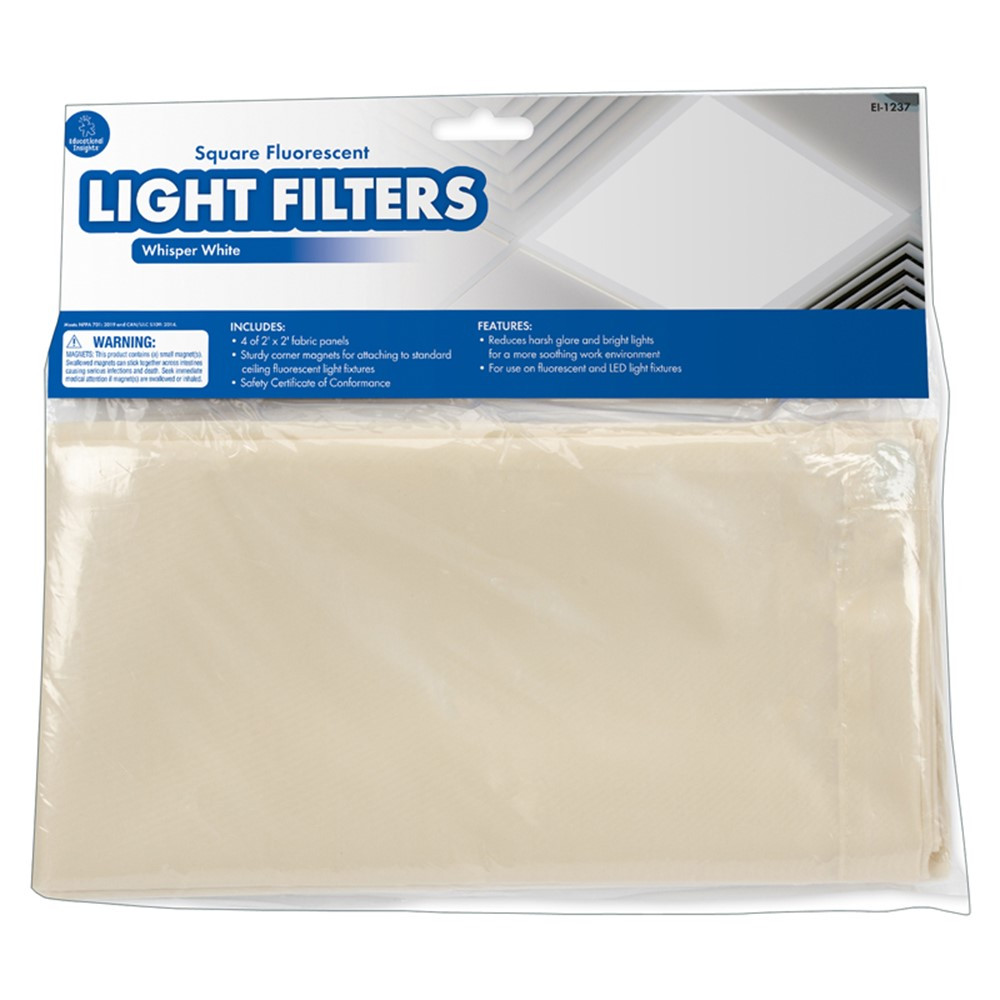 Classroom Light Filters, 2' x 2', Whisper White, Set of 4 - EI-1237 | Learning Resources | Accessories