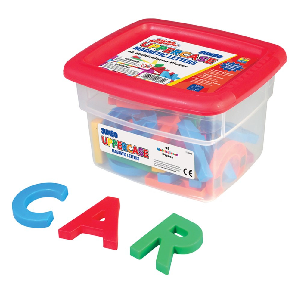 EI-1682 - Alphamagnets Jumbo Uppercase 42 Pcs Multicolored in Magnetic Letters
