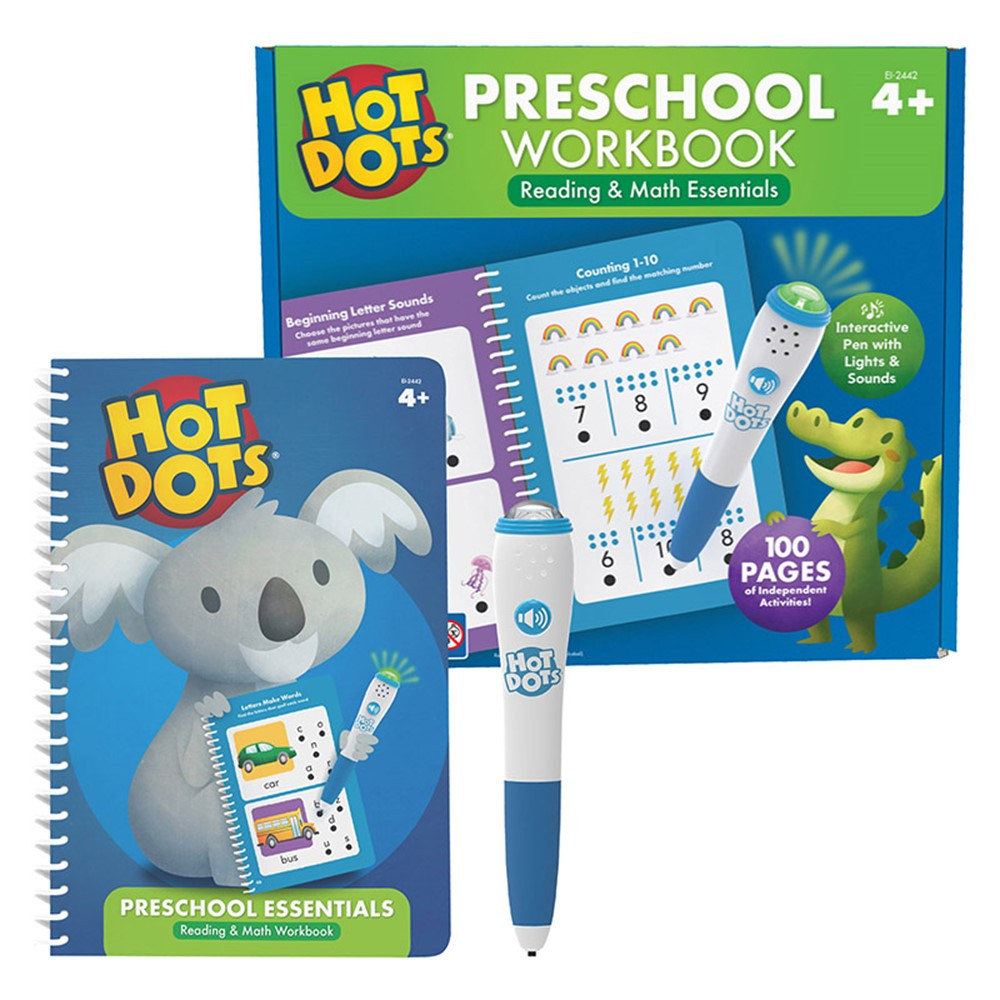 Hot Dots Preschool Essentials Reading & Math Workbook - EI-2442 | Learning Resources | Hot Dots