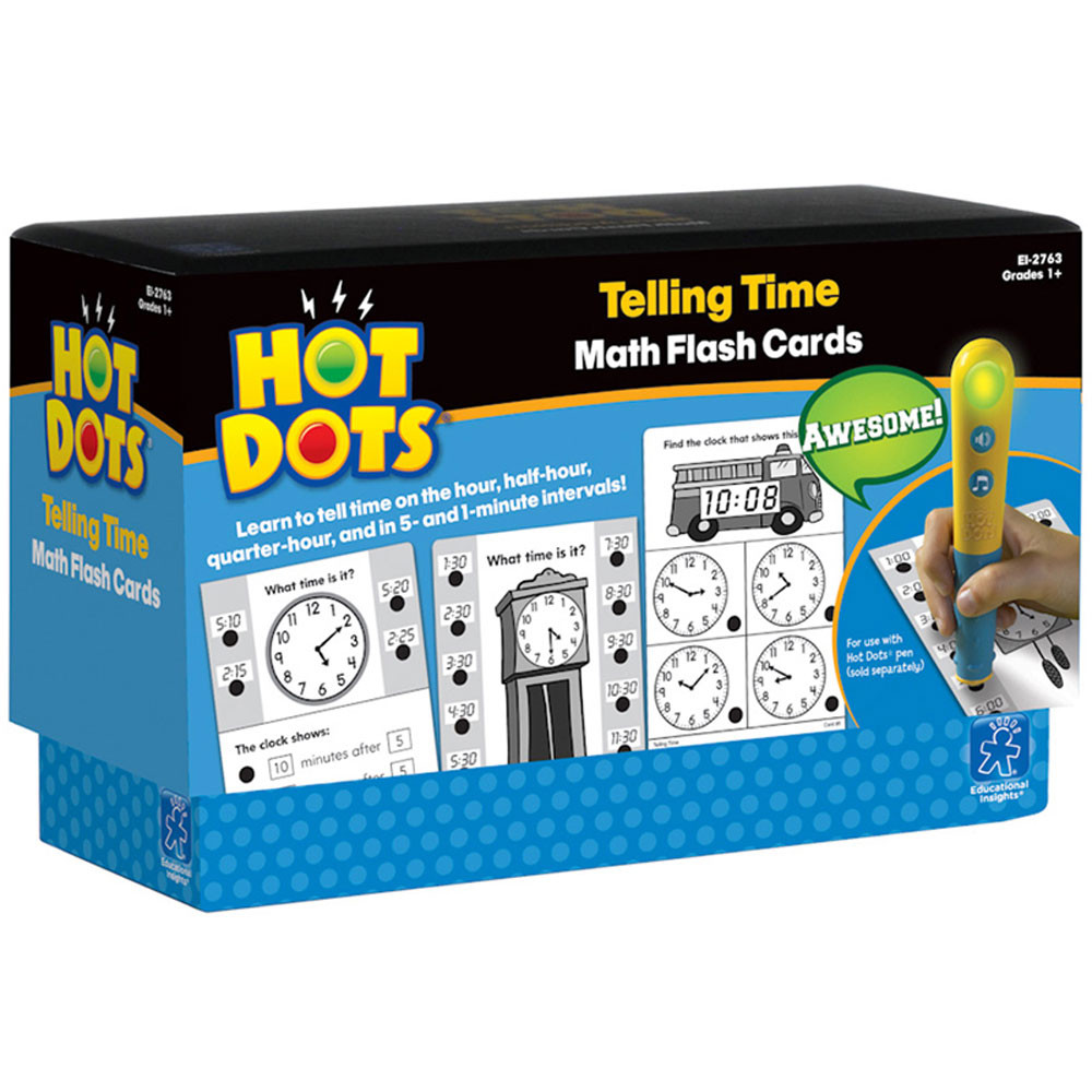 EI-2763 - Hot Dots Flash Cards Telling Time in Hot Dots