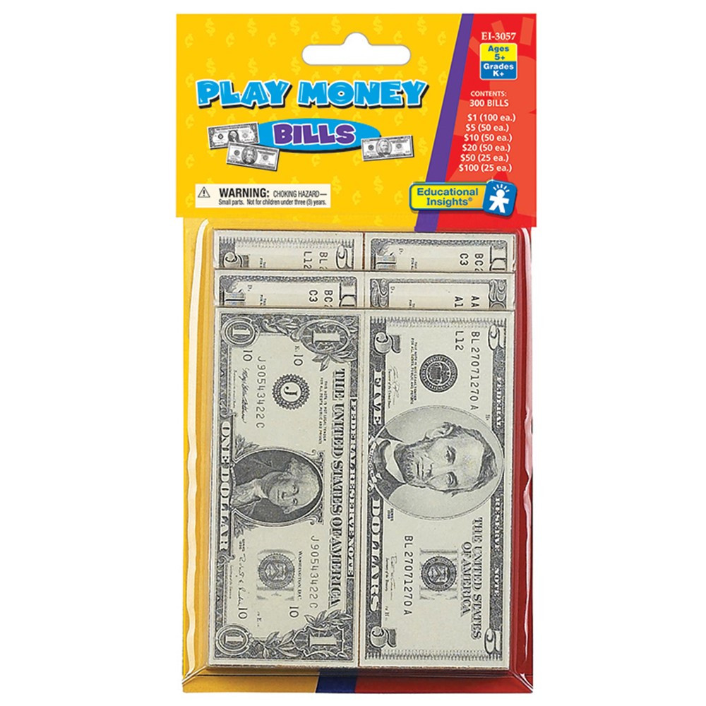 EI-3057 - Lets Pretend Play Money - Bills in Shopping